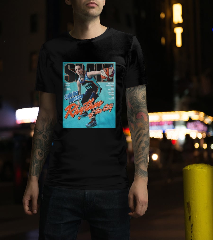 Slam Cover 264 Sabrina Ionescu Rhythm Of The City Liberty Basketball T-Shirt