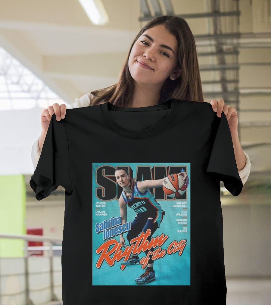 Slam Cover 264 Sabrina Ionescu Rhythm Of The City Liberty Basketball T-Shirt