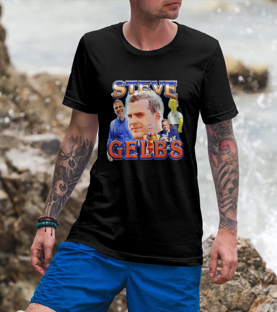 Steve Gelbs Bootleg Photo Collage Simpsonized Cartoon Hot Dog Suit T-Shirt