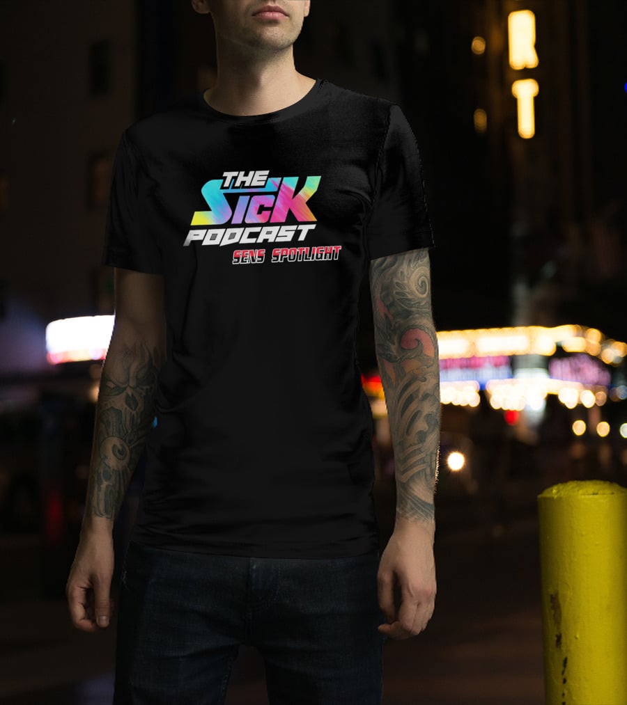 The Sick Podcast Sens Spotlight Colorful Neon Gradient T-Shirt