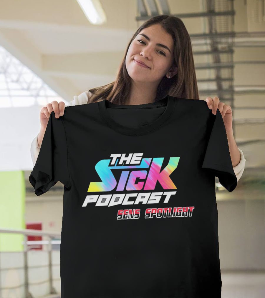 The Sick Podcast Sens Spotlight Colorful Neon Gradient T-Shirt