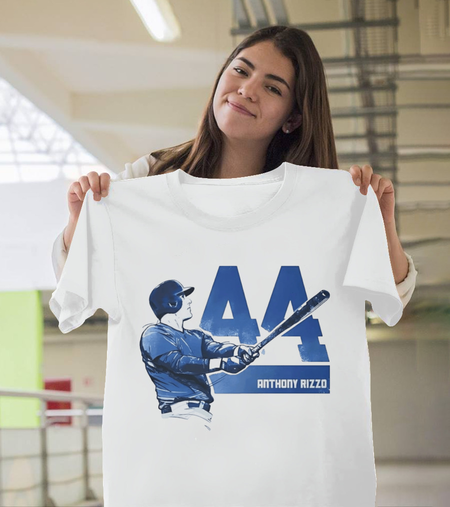 Anthony Rizzo 44 Swinging Blue Baseball Batter T-Shirt