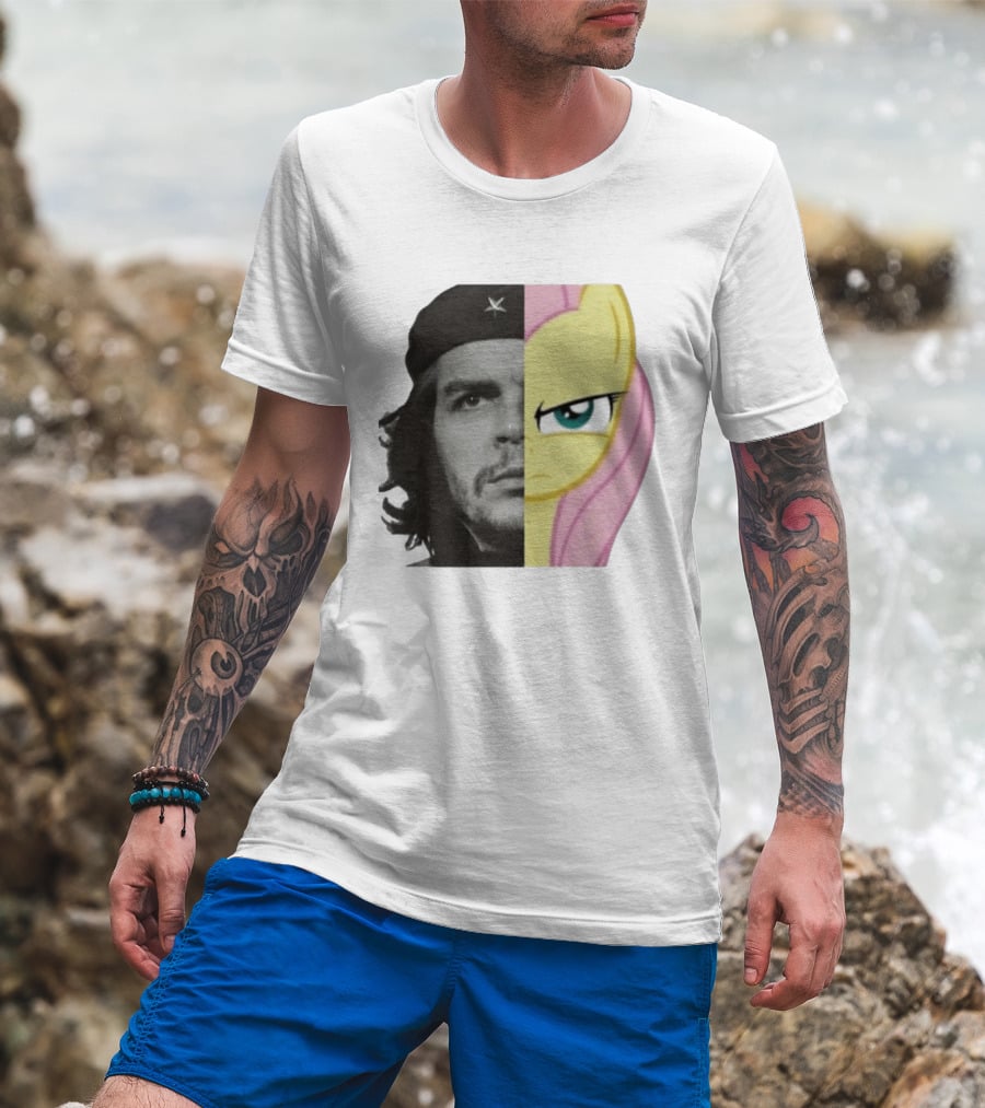 Che Guevara Fluttershy Crossover Fusion Face Mashup T-Shirt