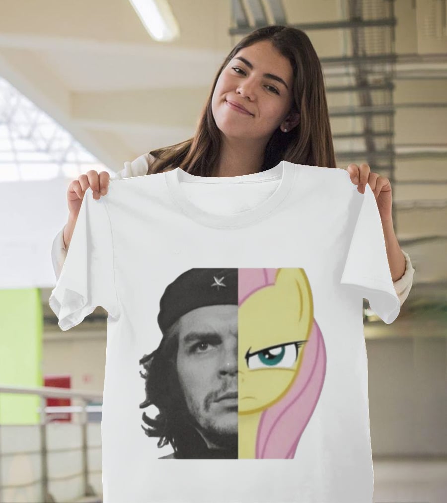 Che Guevara Fluttershy Crossover Fusion Face Mashup T-Shirt