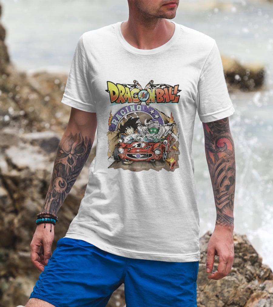 Dragon Ball Racing Goku Piccolo Red Racecar Adventure T-Shirt