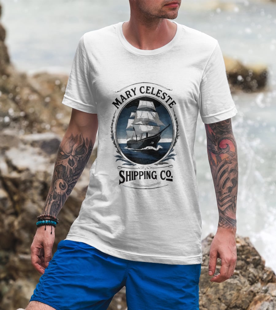 Mary Celeste Shipping Co Sailboat Ocean Adventure T-Shirt