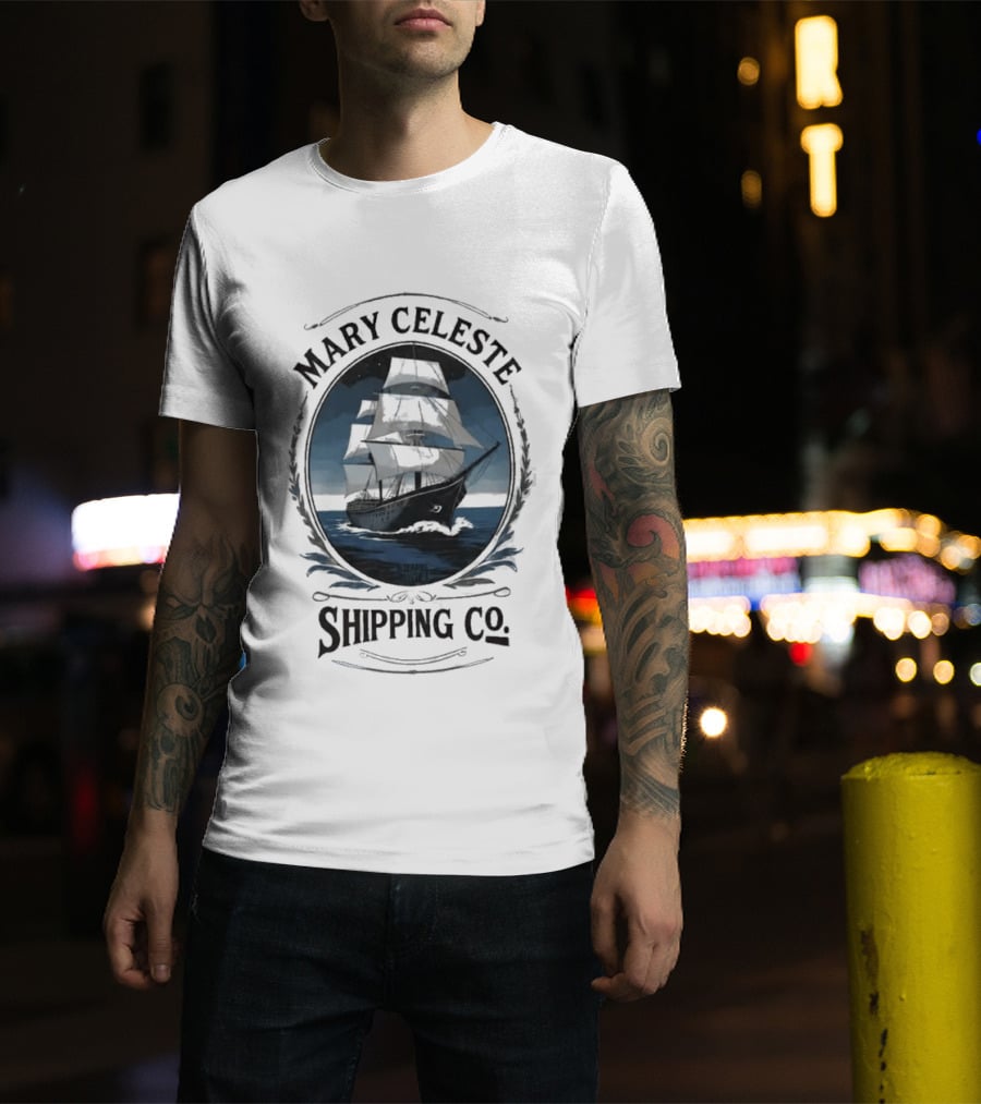 Mary Celeste Shipping Co Sailboat Ocean Adventure T-Shirt