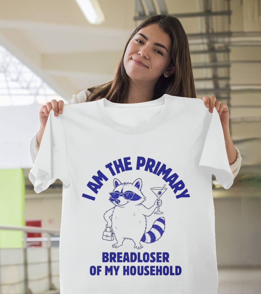 I Am The Primary Breadloser Of My Household Raccoon Sunglasses Martini Handbag T-Shirt