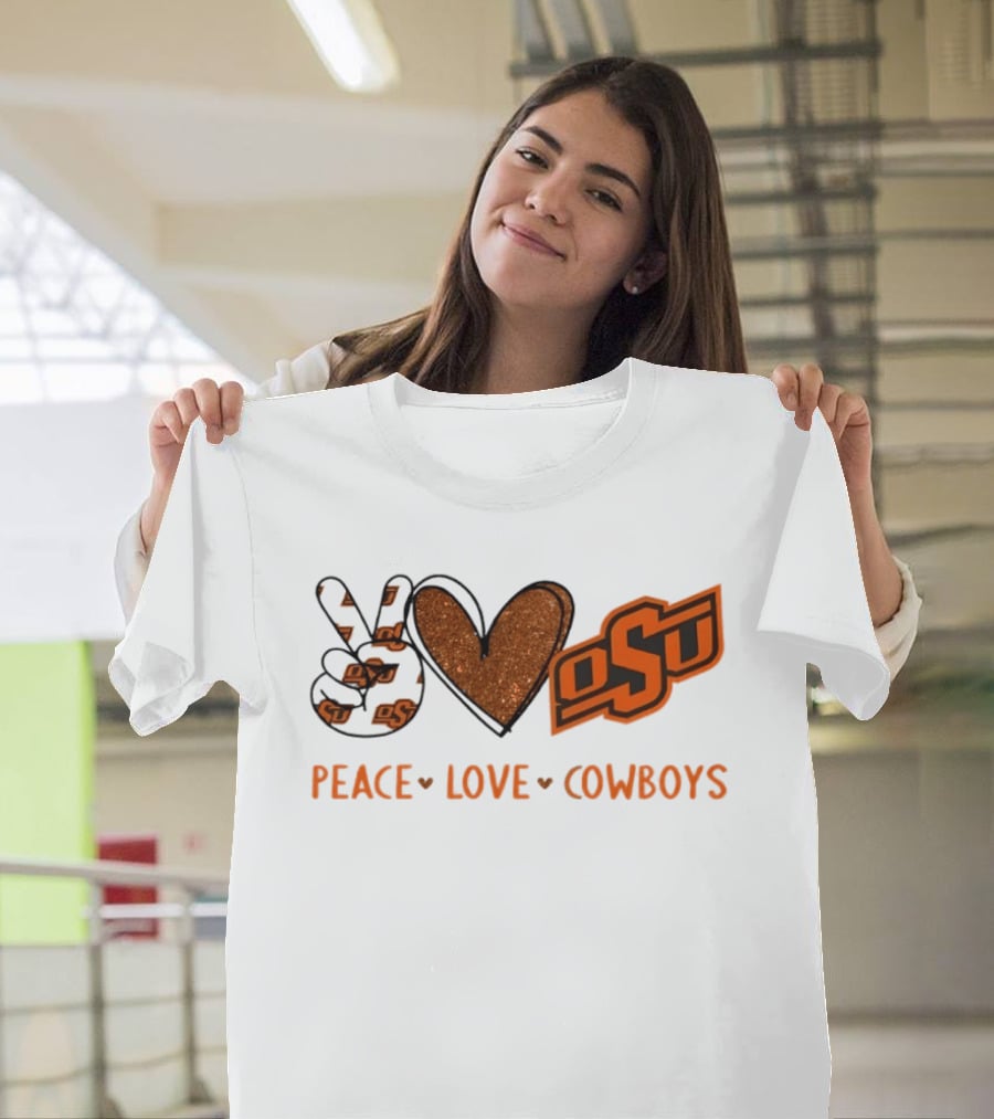 Peace Love OSU Oklahoma State Cowboys T-Shirt