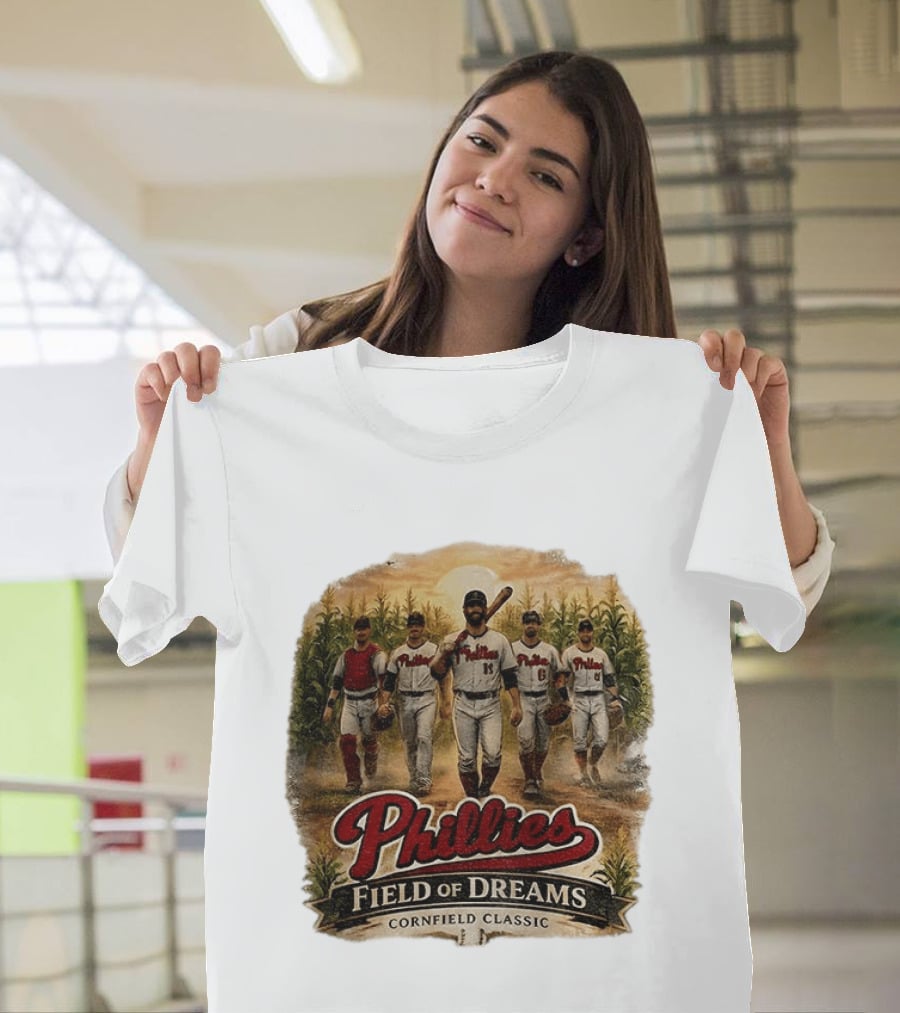 Phillies Field Of Dreams Cornfield Classic Vintage Baseball Magic T-Shirt