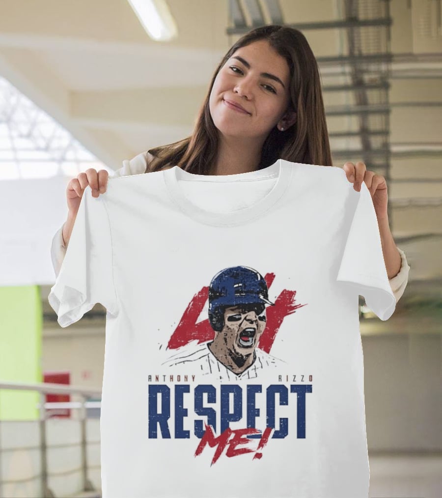 Anthony Rizzo Respect Me Screaming Baseball Player Distressed 44 Red T-Shirt
