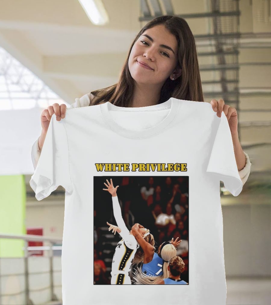 WHITE PRIVILEGE Sophie Cunningham DiJonai Carrington Basketball Confrontation T-Shirt