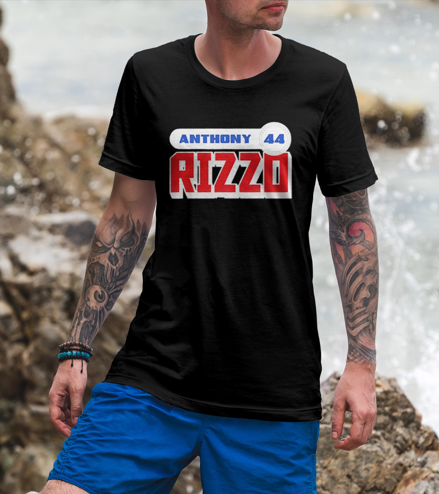 Anthony Rizzo 44 Red Blue Block Jersey Number T-Shirt