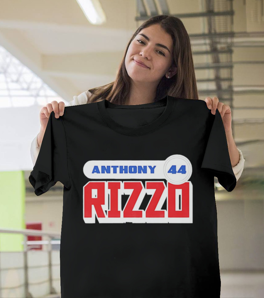 Anthony Rizzo 44 Red Blue Block Jersey Number T-Shirt