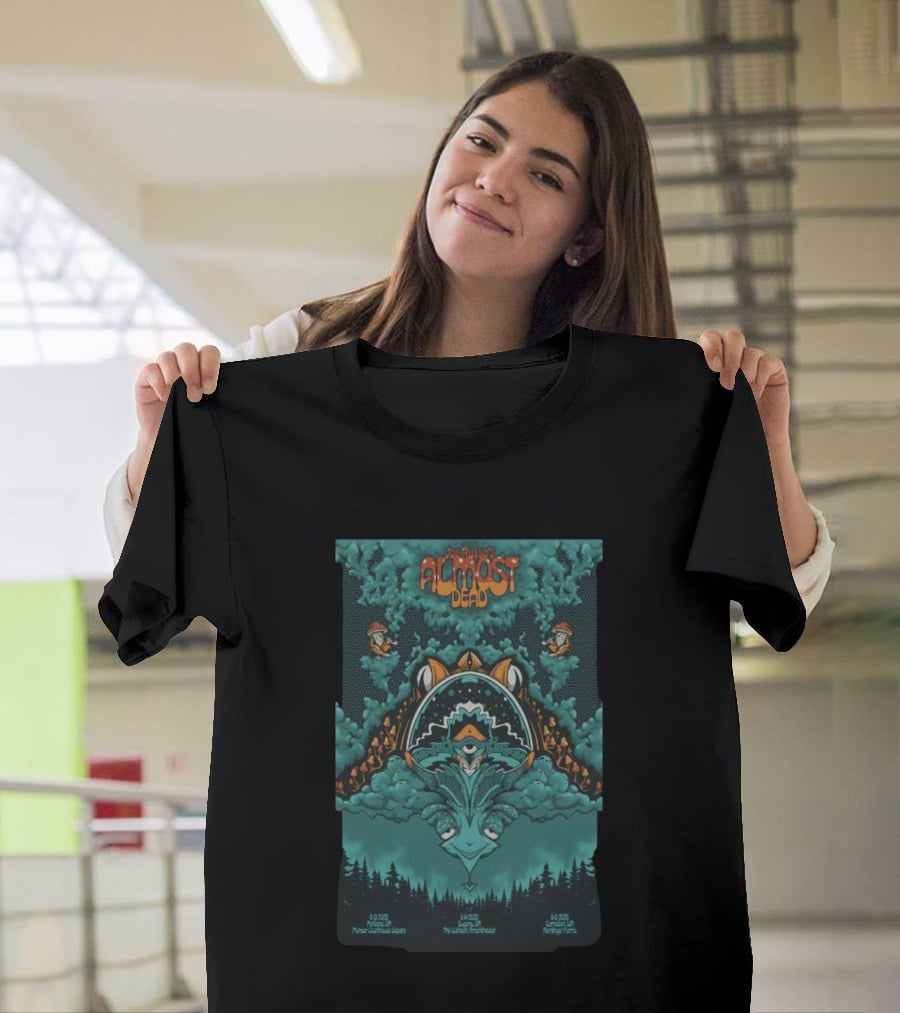 Joe Russo's Almost Dead Tour 2026 Portland Pioneer Courthouse Square Eugene Cuthbert Amphitheater Carnation Remlinger Farms Psychedelic T-Shirt