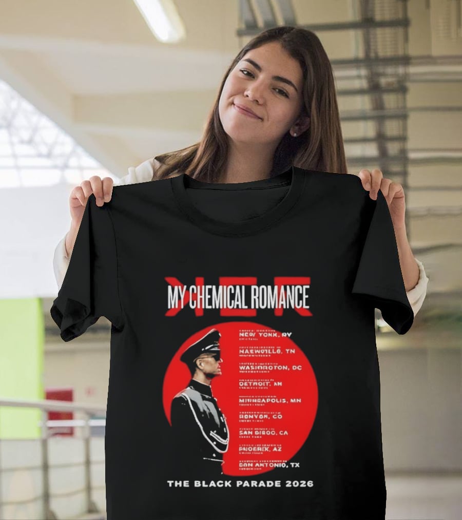 My Chemical Romance The Black Parade 2026 Tour Cities T-Shirt