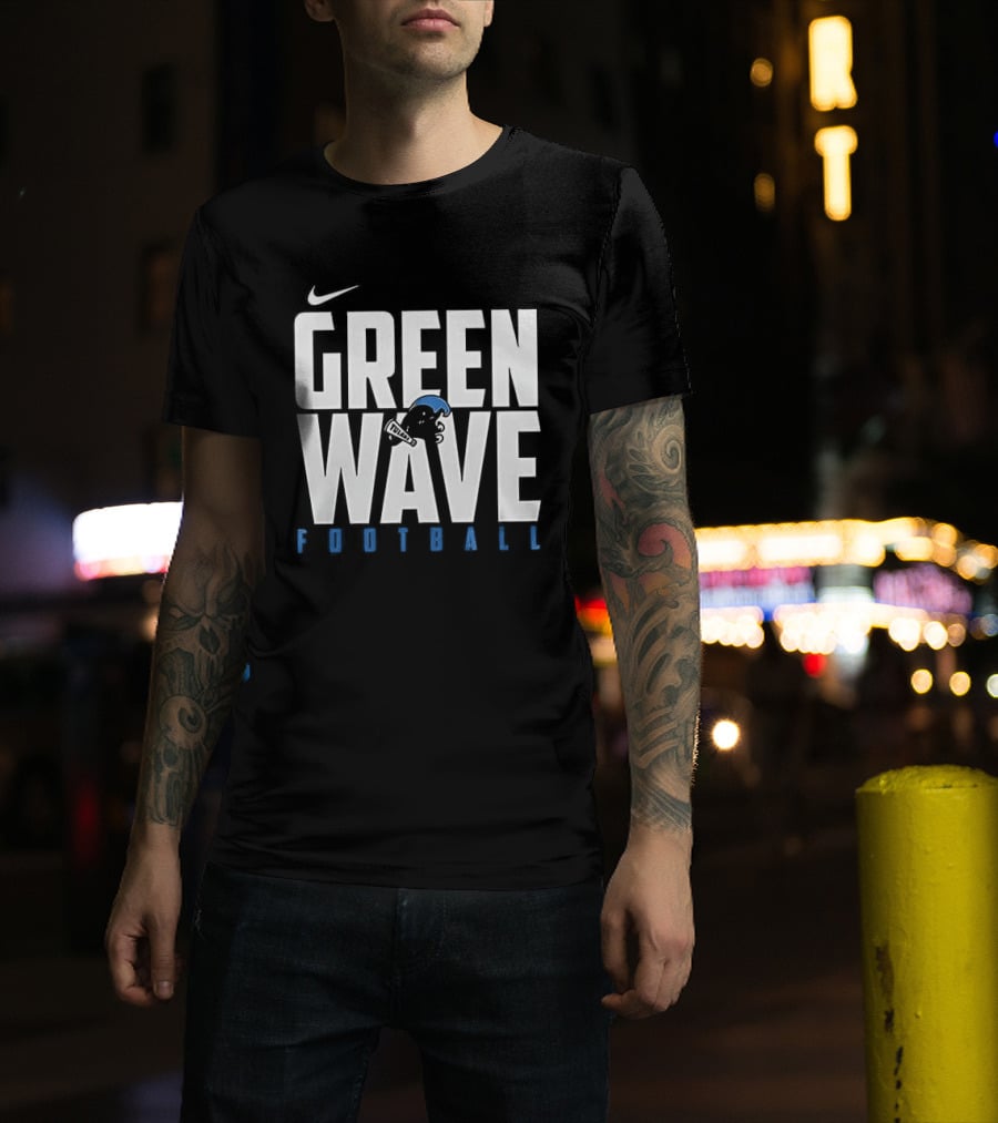 Nike Green Wave Football Tulane T-Shirt