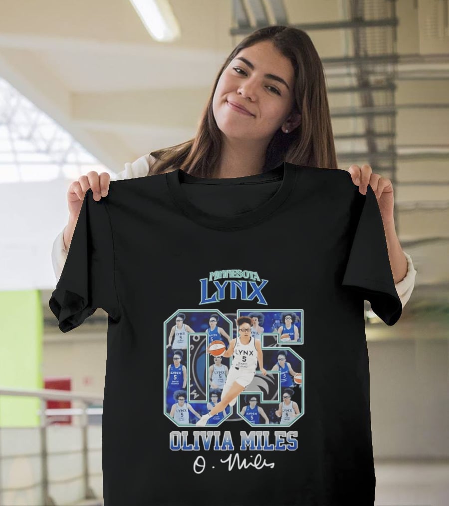 Minnesota Lynx Olivia Miles No 5 WNBA Collage T-Shirt