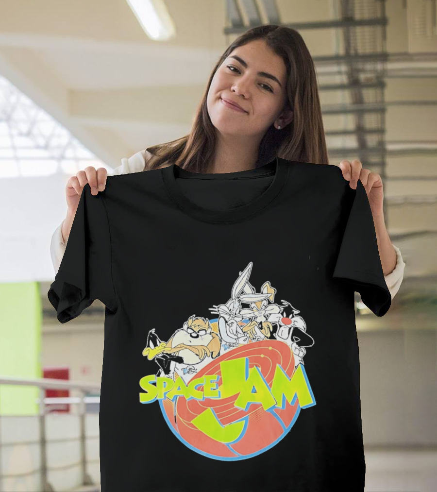 Space Jam Looney Tunes Characters Dynamic Pose T-Shirt