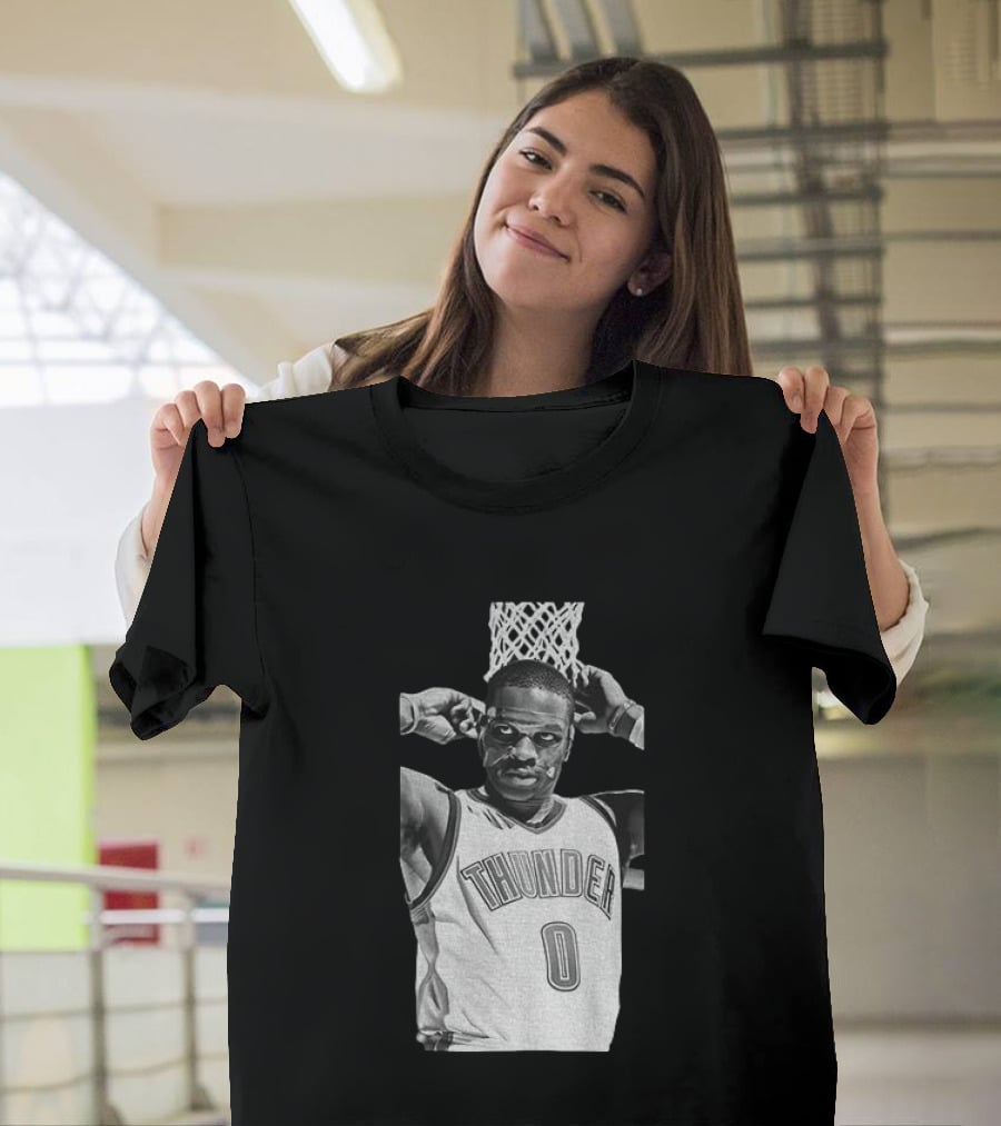 Russell Westbrook Masked OKC Thunder Basketball Legend Iconic Number 0 T-Shirt