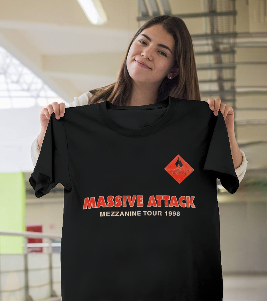Massive Attack Flammable Gas Bristol Mezzanine Tour 1998 T-Shirt
