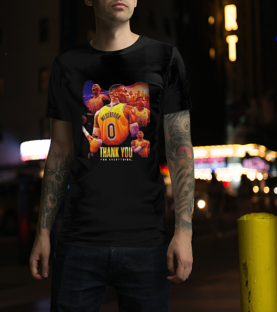 Russell Westbrook Los Angeles Lakers Thank You For Everything T-Shirt