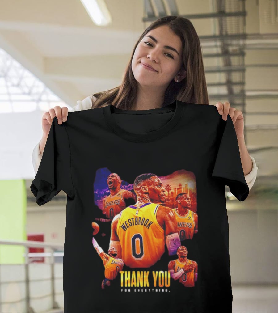 Russell Westbrook Los Angeles Lakers Thank You For Everything T-Shirt