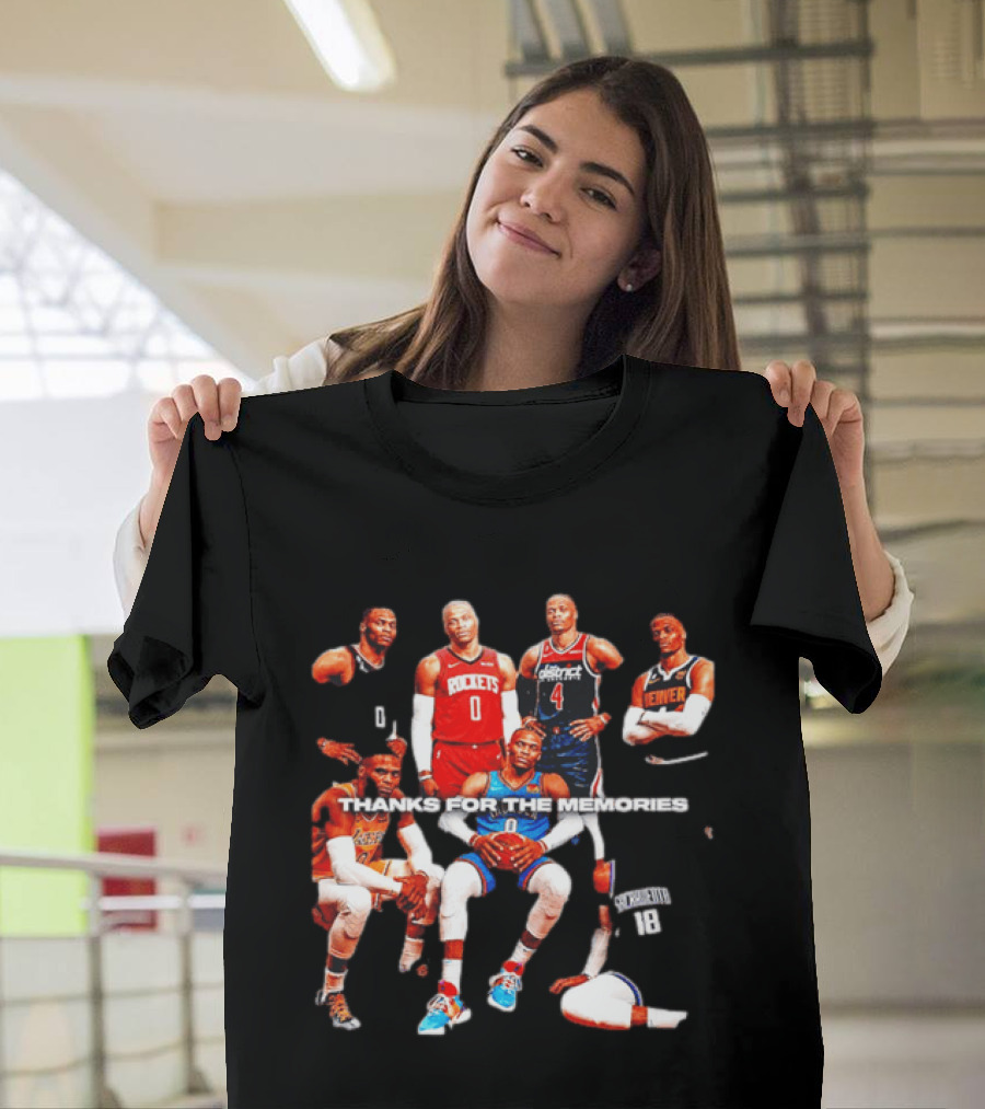 Russell Westbrook Thank You For The Memories OKC Thunder Rockets Wizards Denver T-Shirt