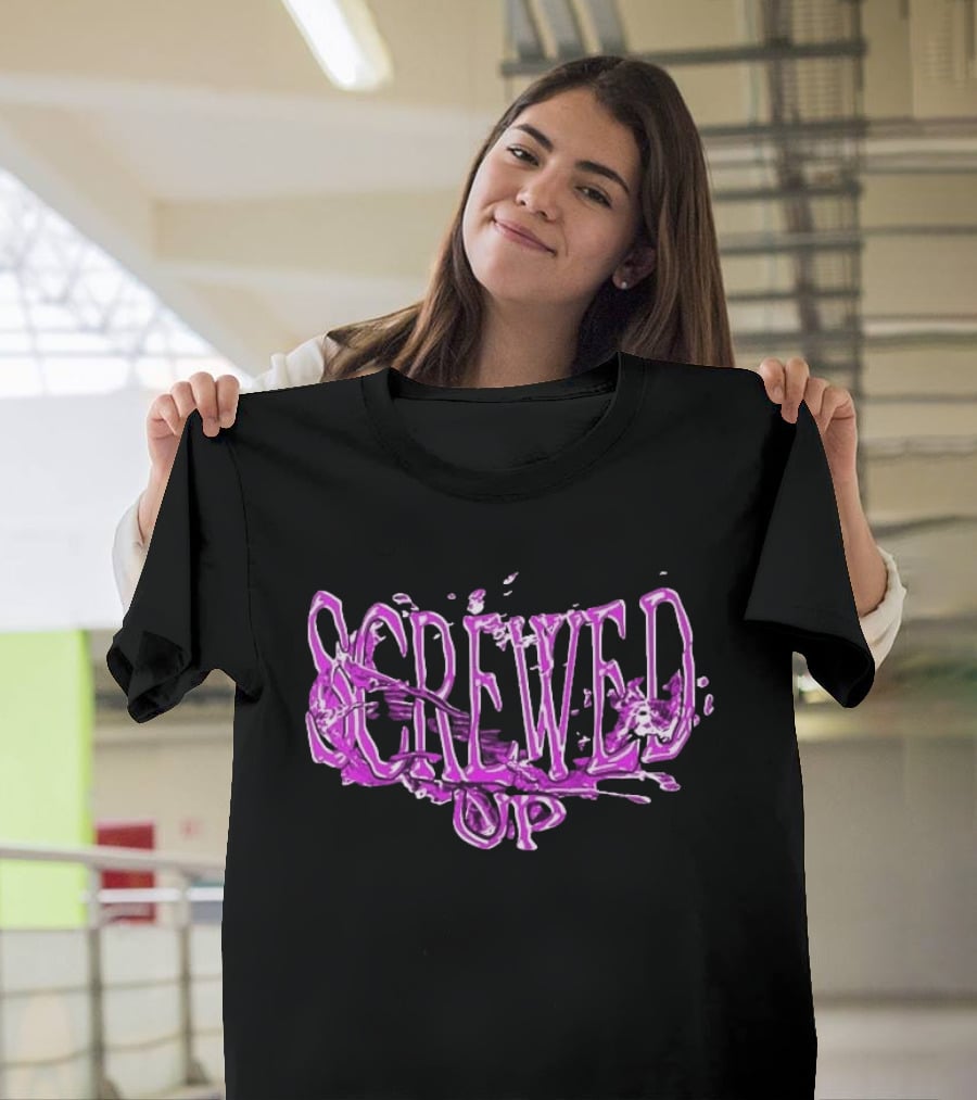 Screwed Up Purp Splash Effect T-Shirt