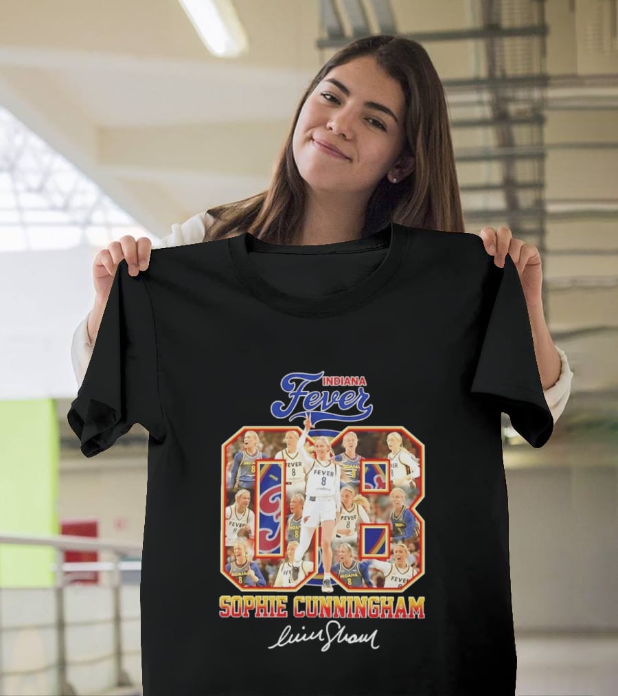 Indiana Fever Sophie Cunningham No 8 Collage WNBA T-Shirt