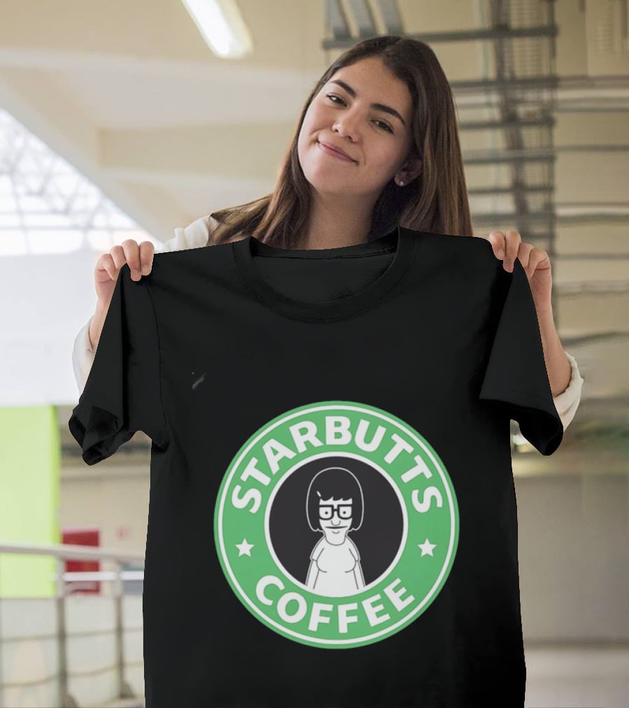 Starbutts Coffee Parody Tina Belcher Green Circular T-Shirt
