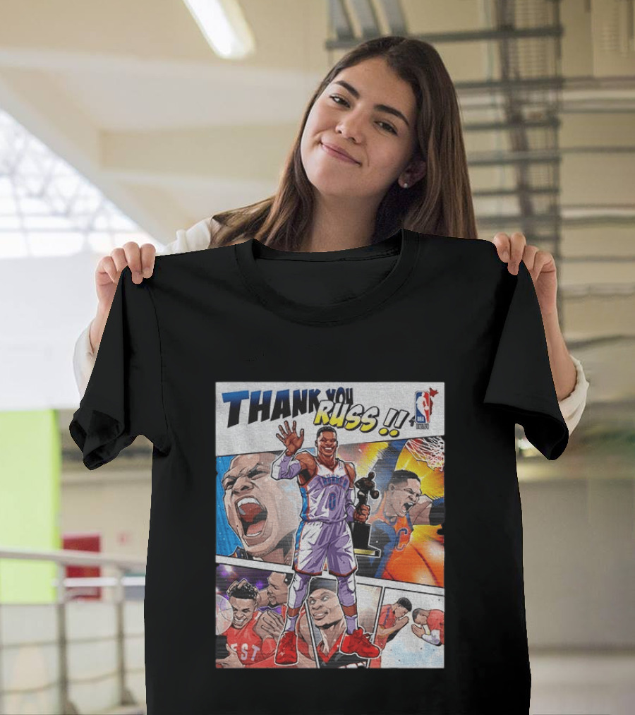 Thank You Russ NBA Tribute Mister Triple Double Legend Iconic Moments T-Shirt