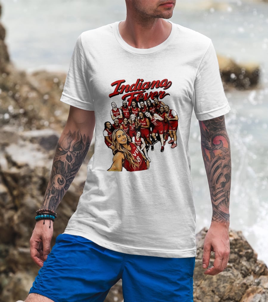 Indiana Fever Team Selfie Caitlin Clark Sophie Cunningham T-Shirt