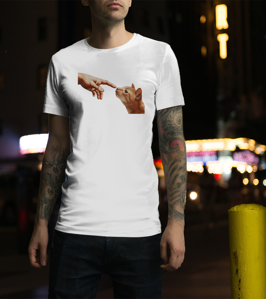 The Creation Of Adam Cat Edition T-Shirt