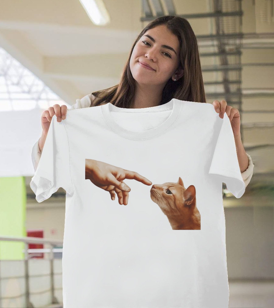 The Creation Of Adam Cat Edition T-Shirt