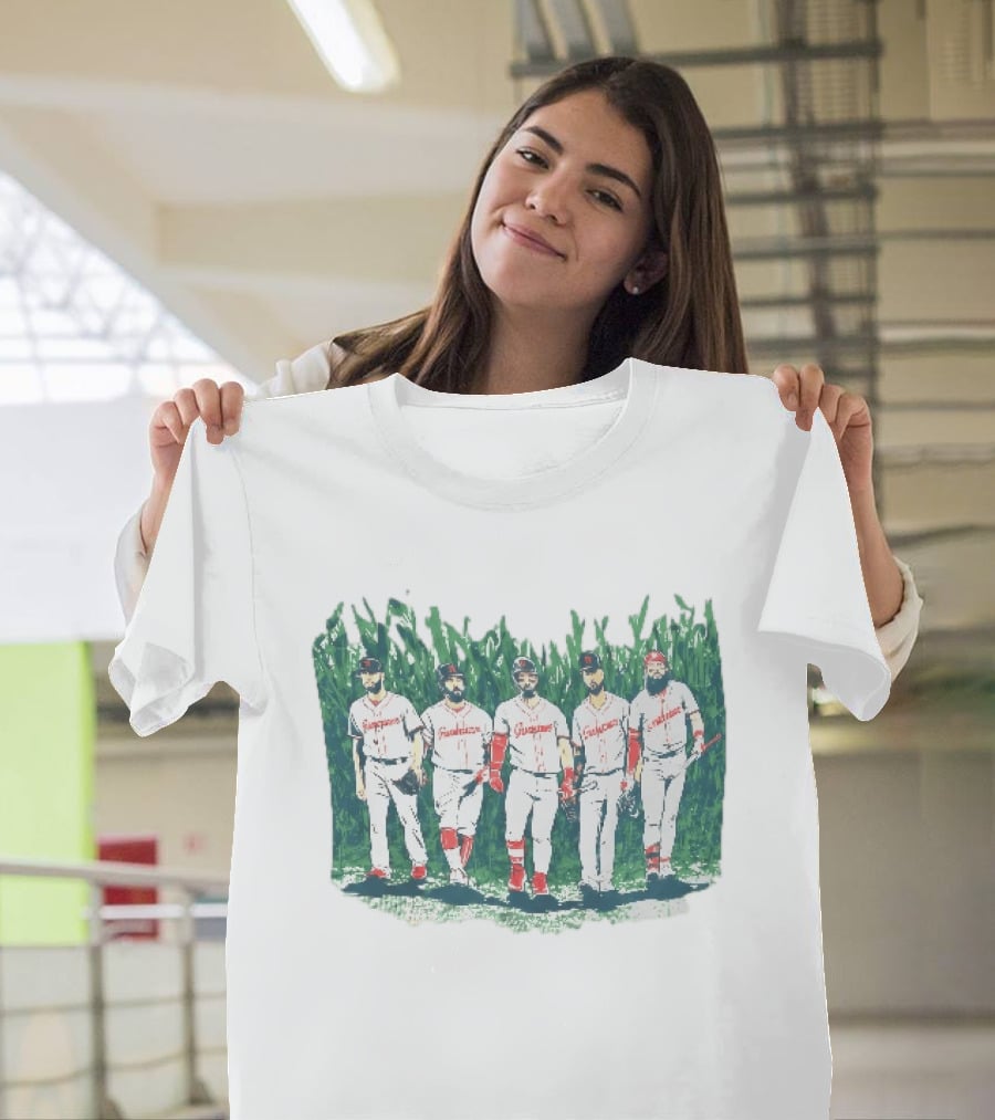 Cleveland Guardians Field Of Dreams Game 2026 Is This Heaven Baseball Players Walking In Cornfield T-Shirt