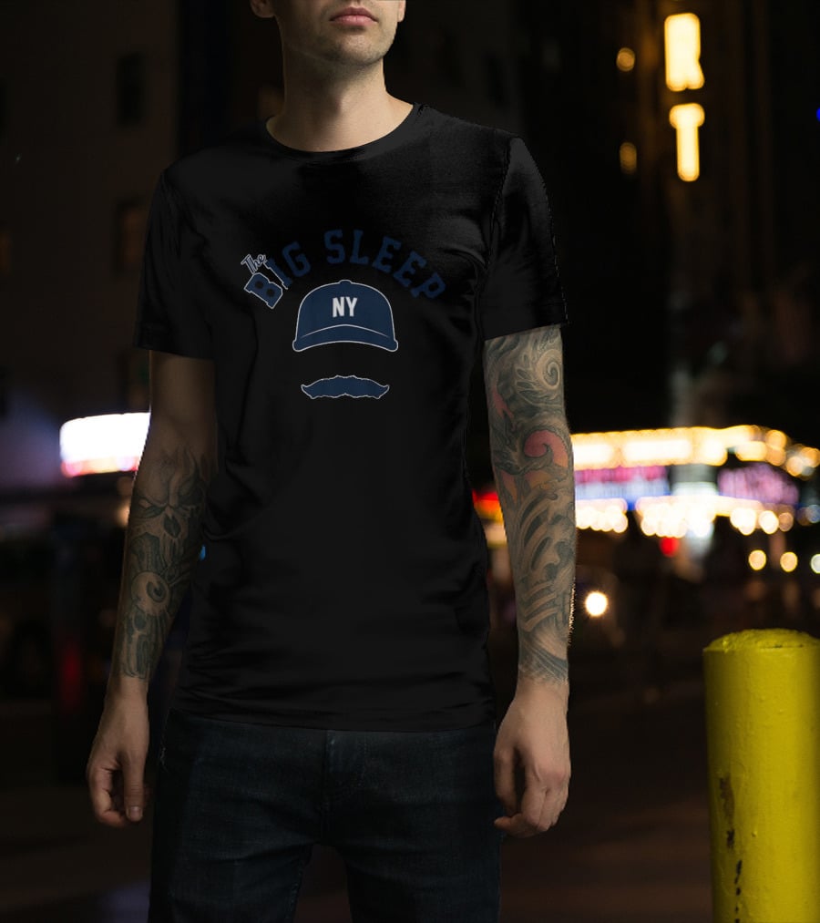 The Big Sleep NY Baseball Cap Moustache T-Shirt