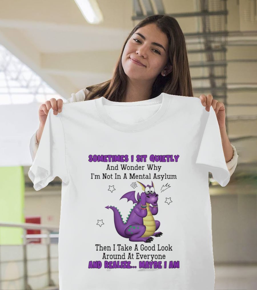 Sometimes I Sit Quietly Wonder Why I'm Not In A Mental Asylum Dragon Realize Maybe I Am T-Shirt