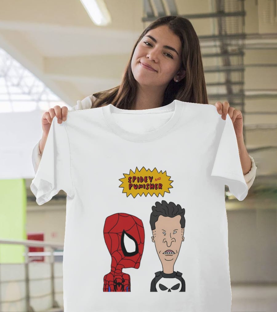 Beavis And Butt Head Spider Man Punisher Parody Marvel Mashup T-Shirt