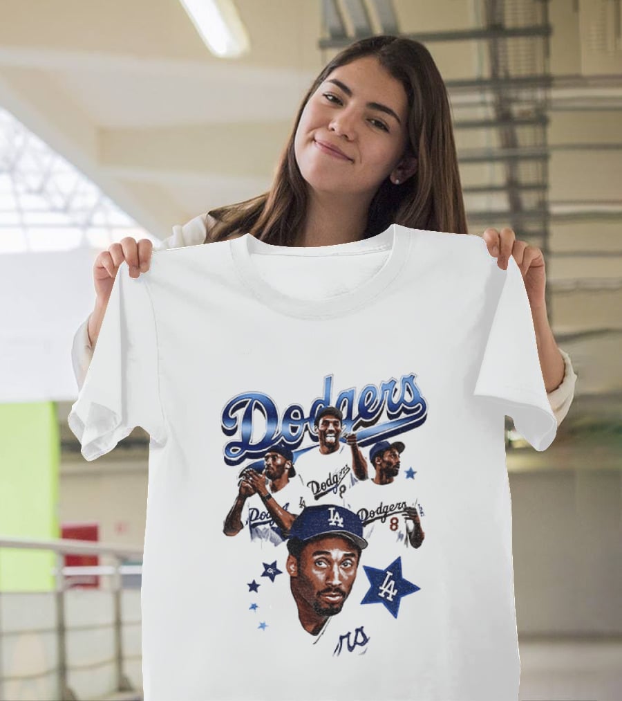 Los Angeles Dodgers Kobe Bryant Tribute Baseball Player Dodgers Jersey White T-Shirt