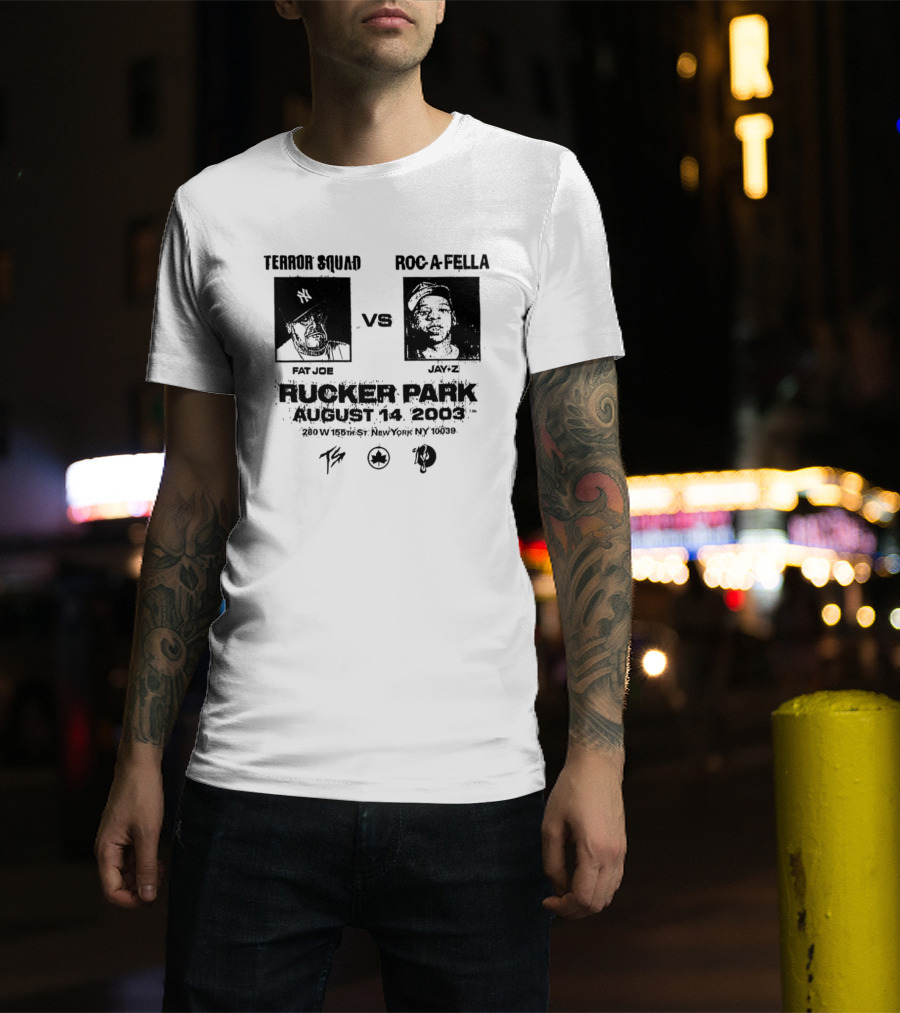 Terror Squad Fat Joe Vs Roc A Fella Jay Z Rucker Park August 30 2003 34th Annual Entertainer's Basketball Classic NYC T-Shirt