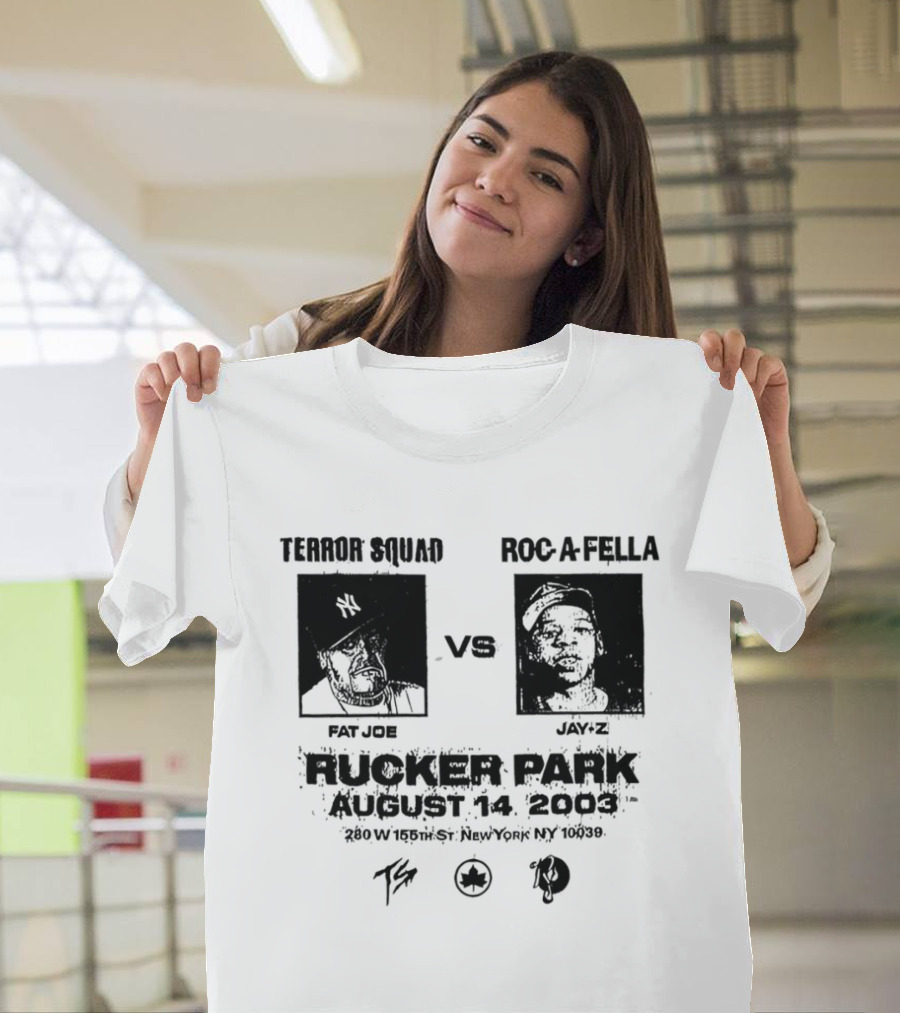 Terror Squad Fat Joe Vs Roc A Fella Jay Z Rucker Park August 30 2003 34th Annual Entertainer's Basketball Classic NYC T-Shirt