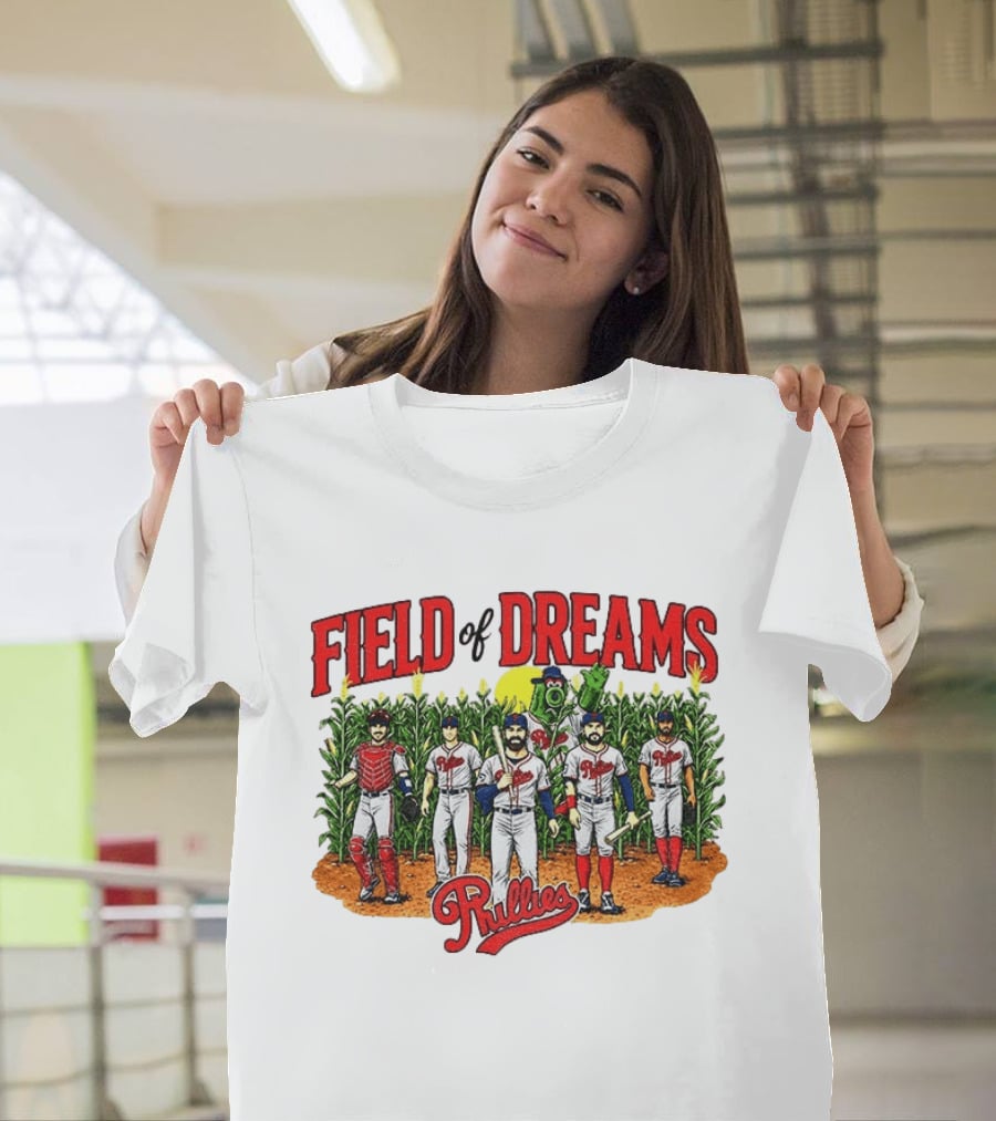 MLB Phillies Field Of Dreams 2026 Dyersville Iowa Cornfield Event T-Shirt