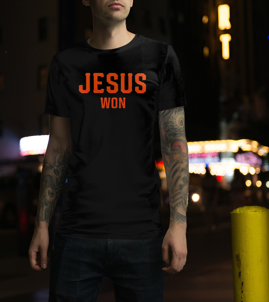 New York Giants 2026 Jesus Won Victory Celebration T-Shirt