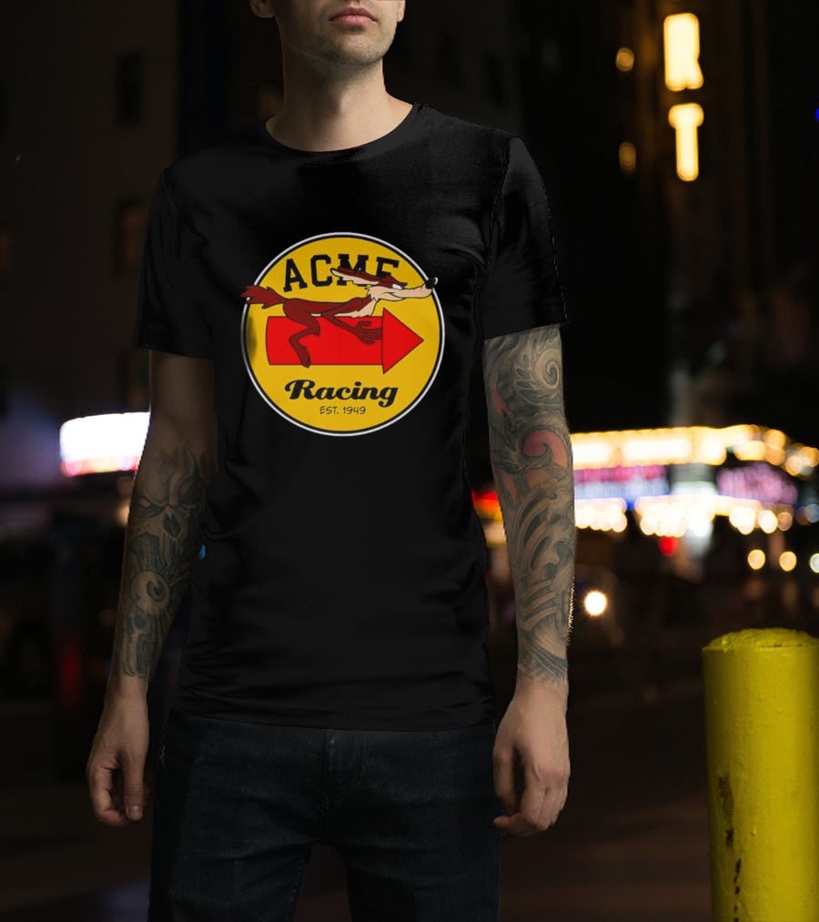 Acme Racing Wile E. Coyote Rocket Est 1949 Retro Cartoon T-Shirt