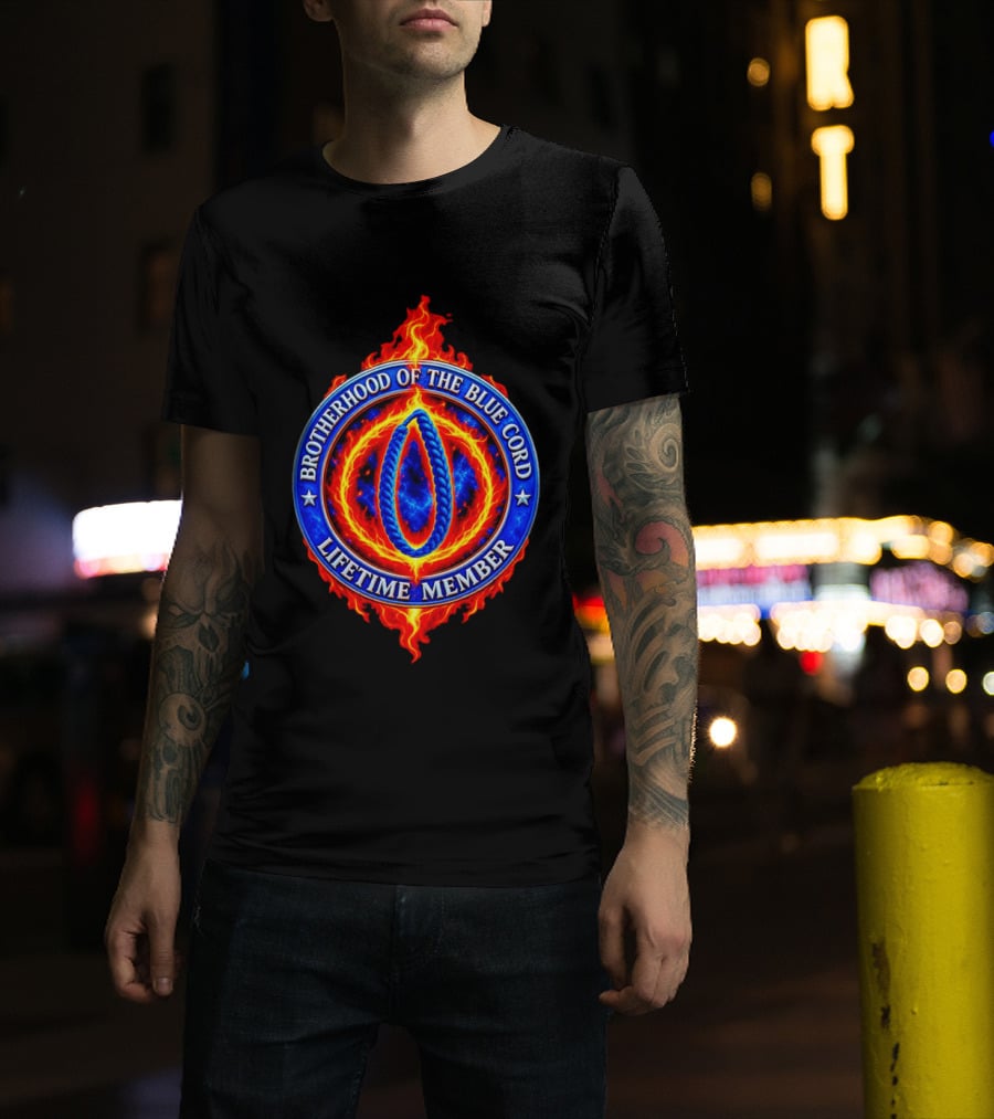 Brotherhood Of The Blue Cord Lifetime Member Fire Ring T-Shirt