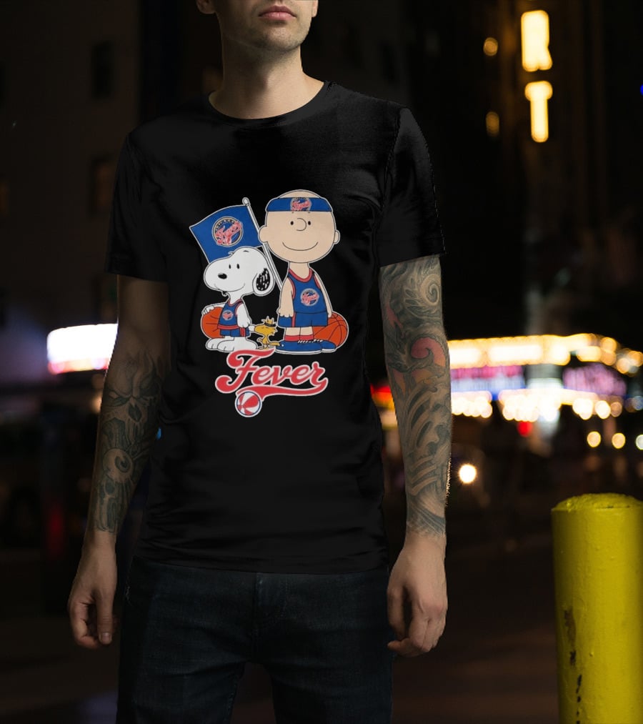 Indiana Fever Charlie Brown Snoopy WNBA Basketball Fever T-Shirt