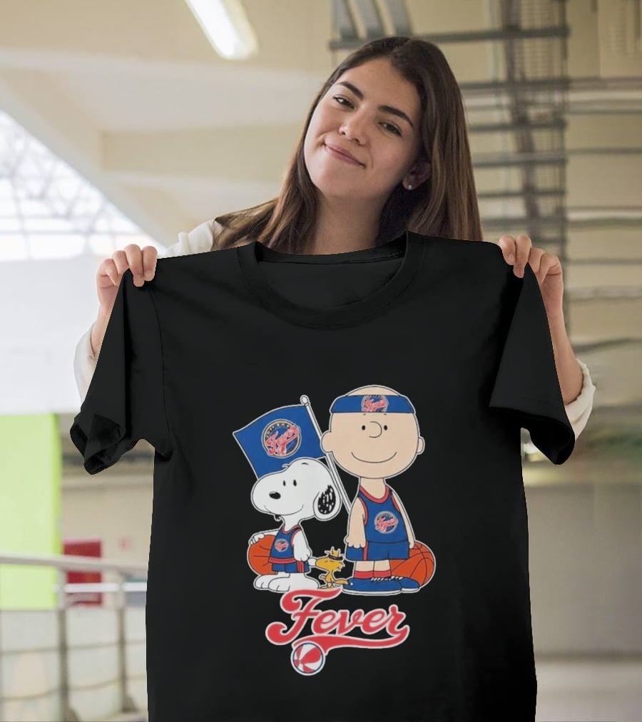 Indiana Fever Charlie Brown Snoopy WNBA Basketball Fever T-Shirt