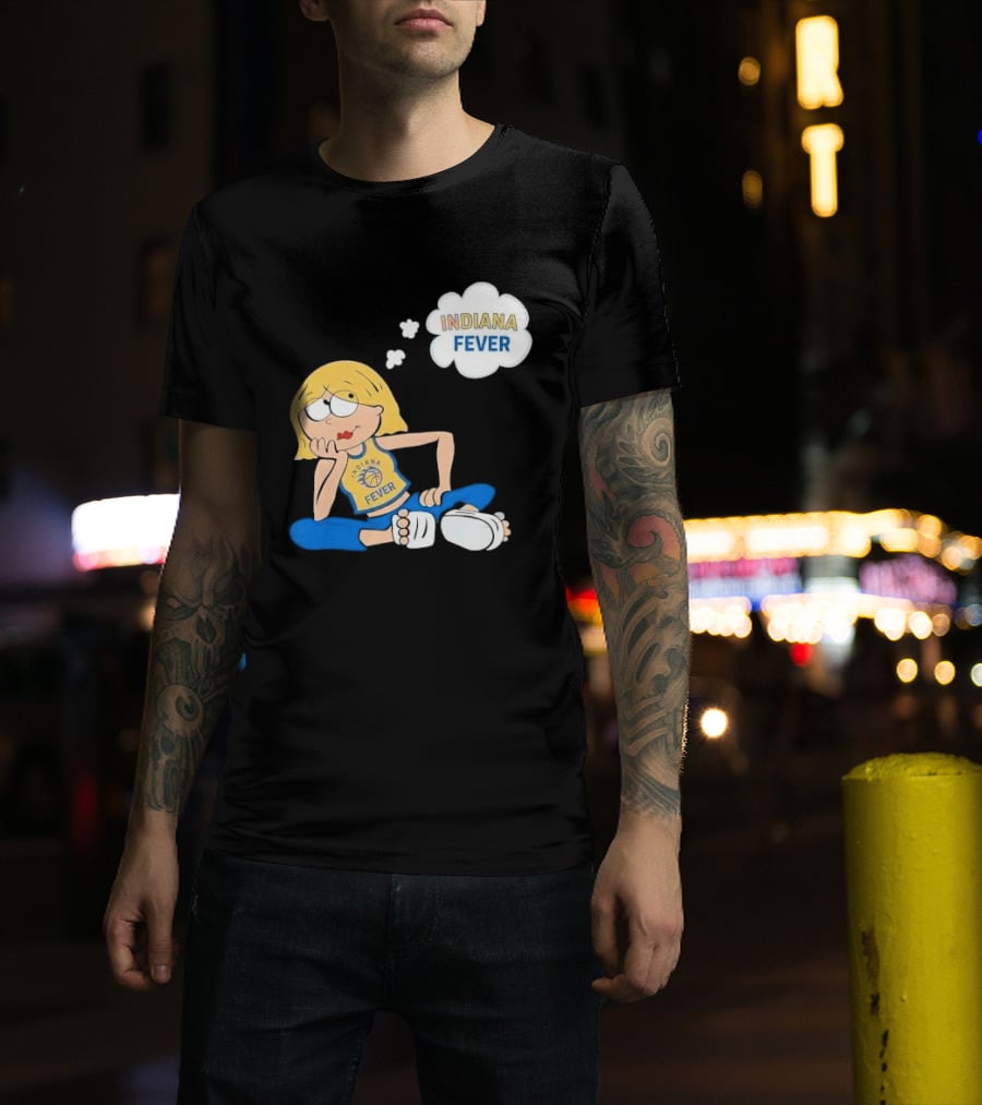 WNBA Indiana Fever Blonde Girl Cartoon Thought Bubble T-Shirt