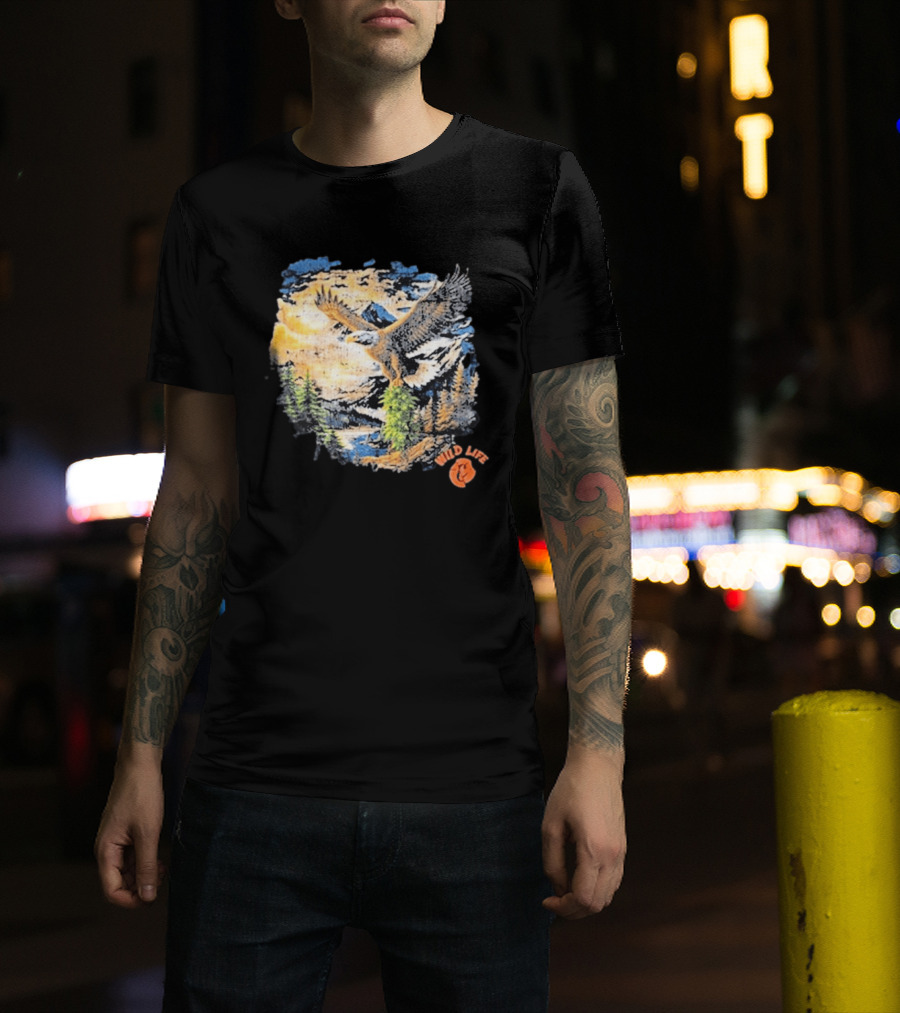 Cookies X Wildlife Soaring Eagle Mountain Scene T-Shirt
